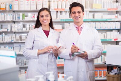 Pharmacy techs at work